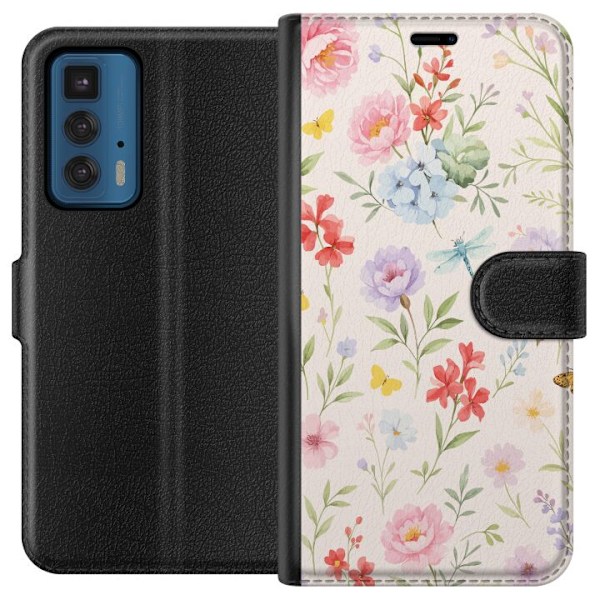 Motorola Edge 20 Pro Tegnebogsetui Blomster