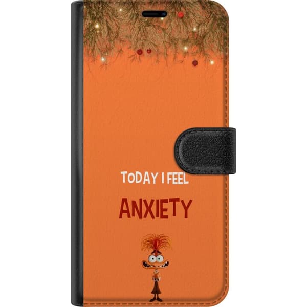 Kompatibelt Plånboksfodral till Apple iPhone X Today I Feel Anxiety orange