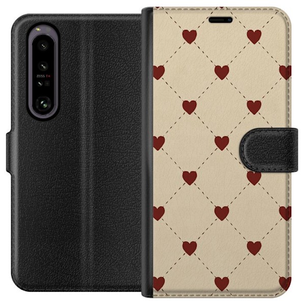 Sony Xperia 1 IV Tegnebogsetui Hjertegitter