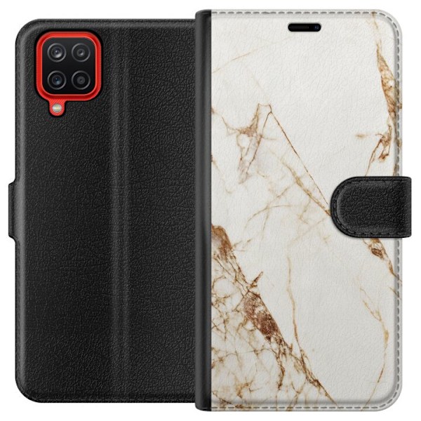 Samsung Galaxy A12 Plånboksfodral Vit marmor