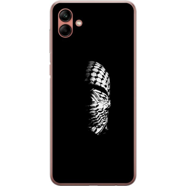 Samsung Galaxy A04 Läpinäkyvä kuori Keffiyeh-kuviointi - klassinen palestiinalainen mustavalkoinen shaali, jolla on kulttuurinen merkitys