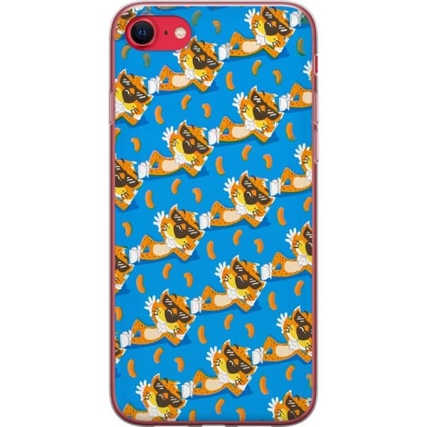 Kompatibelt Mobildeksel til Apple iPhone 8 Mønster med Chester Cheetah og ostebåter blå