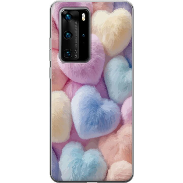 Huawei P40 Pro Genomskinligt Skal Hjärtan Kärlek Grafisk Design Romantiskt Motiv Populärt Symbol Grafiskt Mönster Dekoration