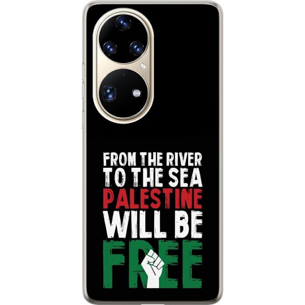 Huawei P50 Pro Genomskinligt Skal Free Palestine – politiskt statement med kraftfullt grafiskt uttryck