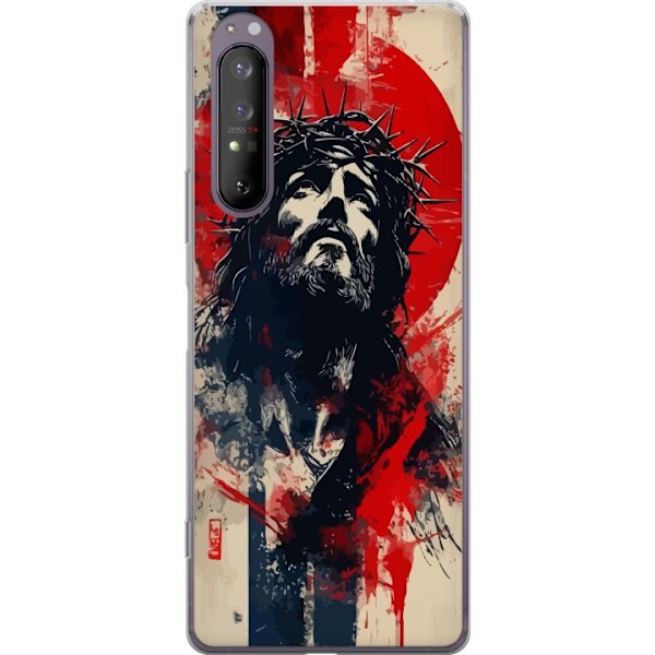 Sony Xperia 1 II Läpinäkyvä kuori Jeesus ristillä - kristillinen aihe vahvalla symboliikalla uskosta ja toivosta
