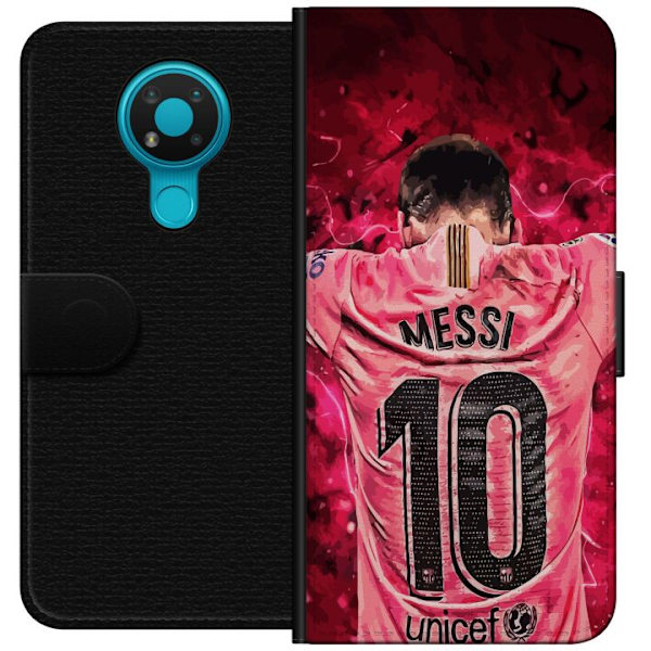 Nokia 3.4 Tegnebogsetui Messi Fodbold Barcelona Argentina Motiv Legendarisk Spiller FC Barcelona Nummer 10 Sport Fodbold