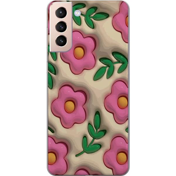 Kompatibelt Mobilskal till Samsung Galaxy S21 Bubbliga Blommor