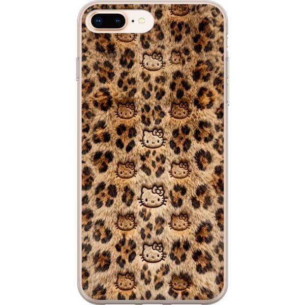Kompatibelt Mobildeksel til Apple iPhone 7 Plus Søtt leopardmønster med katteansikter i leken design brun