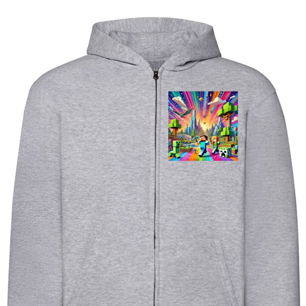 Zip-Hoodie | Huvtröja med Dragkedja för Vuxna Fortnite vs Mi grå S