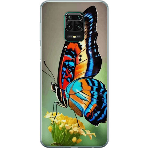 Xiaomi Redmi Note 9 Pro Genomskinligt Skal Fjäril Natur Sommar Motiv Vingar Färgstark Design Populär Dekor Grafiskt Exotiskt Tema