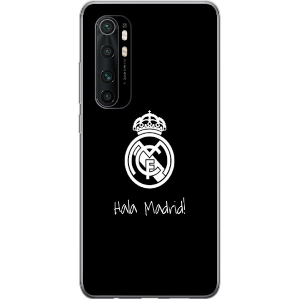 Xiaomi Mi Note 10 Lite Genomskinligt Skal Real Madrid Emblem Fotboll Stolthet Vit Guld Klubbmärke Champions La Liga Fans Ikoniskt Sport