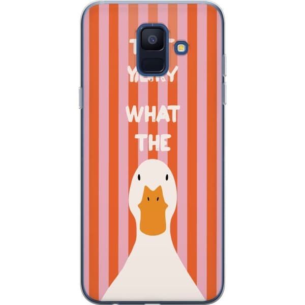 Kompatibelt Mobilskal till Samsung Galaxy A6 (2018) What The Duck rosa