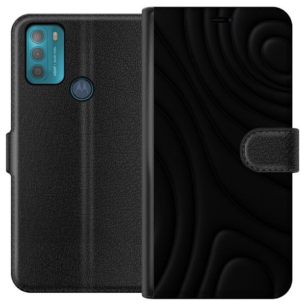 Motorola Moto G50 Tegnebogsetui Sorte Bølger