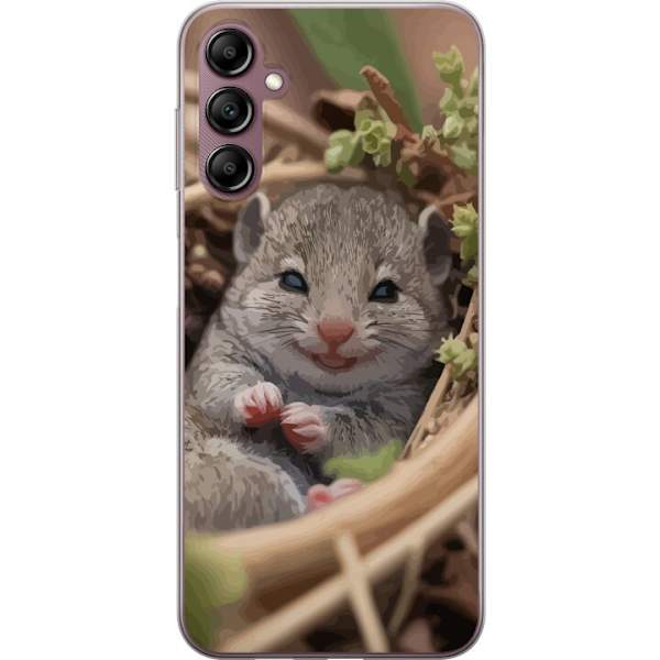 Samsung Galaxy A14 5G Genomskinligt Skal Råtta Leende Djurmotiv Stadsmotiv Urban Grafisk Design Populärt Roligt Motiv Art Stil