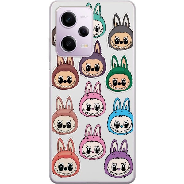 Xiaomi Redmi Note 12 Pro Gennemsigtig cover Labubu Macaron Mon