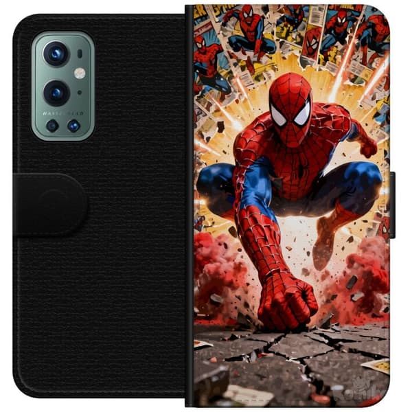 Kompatibelt Plånboksfodral till OnePlus 9 Pro Spider Man action