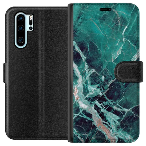 Kompatibelt Lommeboketui til Huawei P30 Pro Marmor