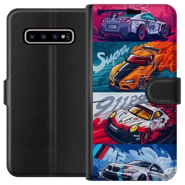 Kompatibelt Lommeboketui til Samsung Galaxy S10+ Biler