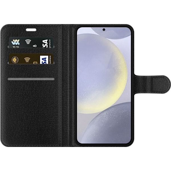 Samsung Galaxy S24+ Plånboksfodral Svart guld abstrakt