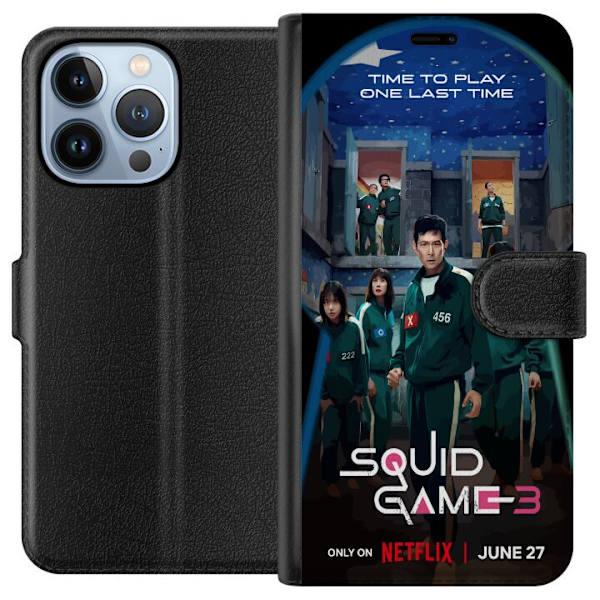 Apple iPhone 13 Pro Plånboksfodral Squid Game Säsong 3 Seriefigurer Populärt TV Serie Motiv Ikoner Spänning Drama Asiatisk Design Trend