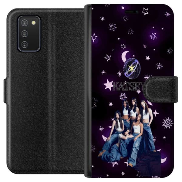 Kompatibelt Plånboksfodral till Samsung Galaxy A02s KATSEYE lila