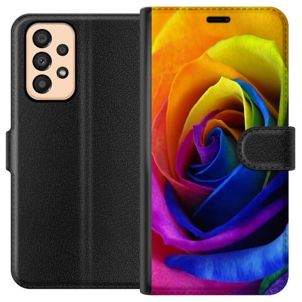 Kompatibelt Plånboksfodral till Samsung Galaxy A33 5G Rainbow Rose