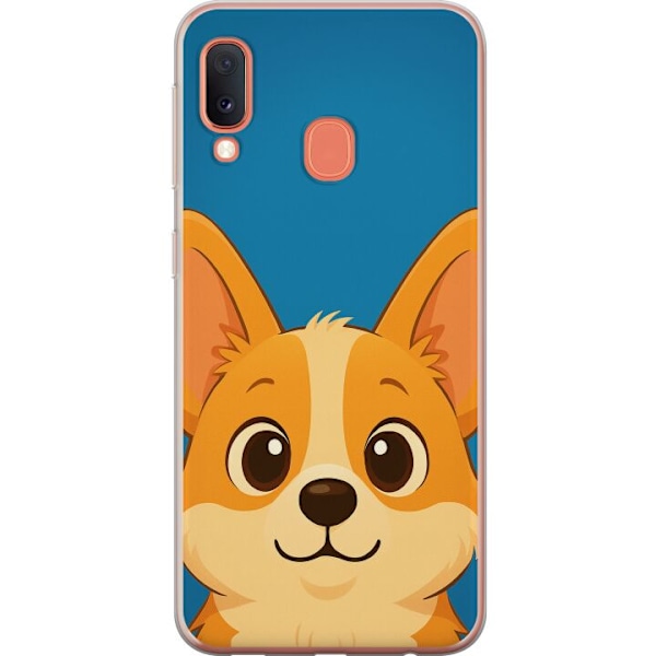 Samsung Galaxy A20e Läpinäkyvä kuori Hello Corgi