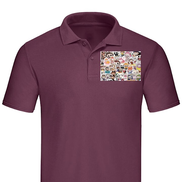 Poloshirt til Voksen | Elegant Poloshirt Labubu All-Stars – Bordeaux Stor