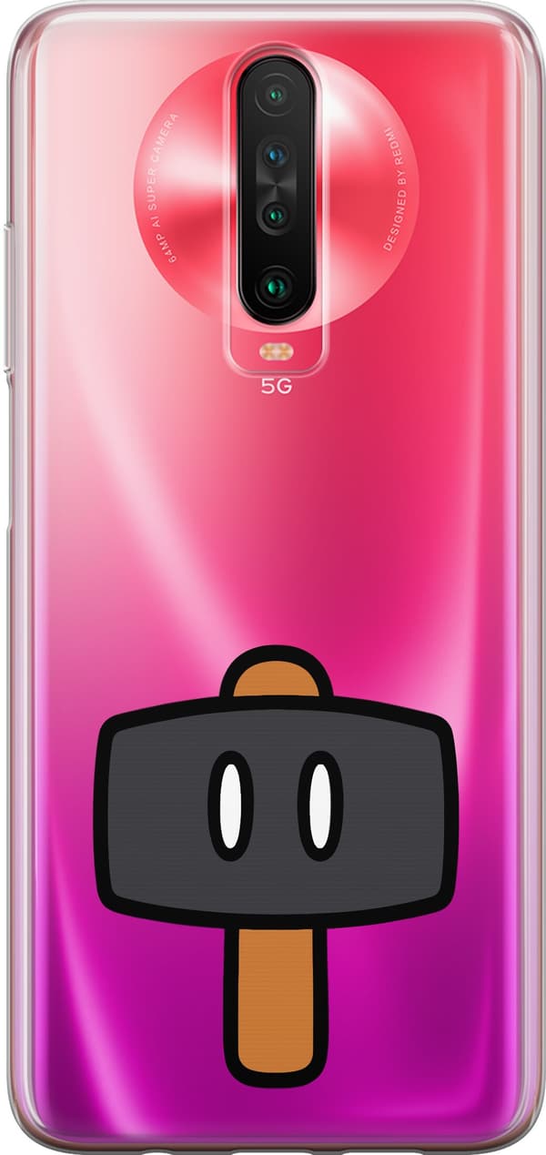 Kompatibel Mobilcover til Xiaomi Redmi K30 Sort spillehammer - Sort motiv med sort hammer. sort