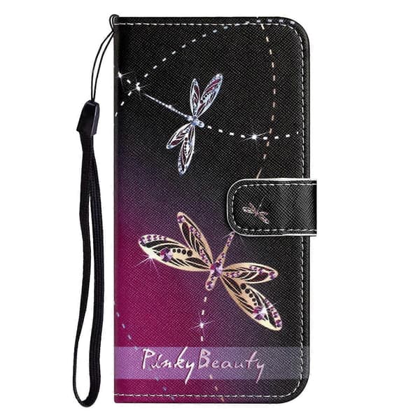 Compatible with Samsung Galaxy A56 5G Case Pattern Print PU Leather Wallet Phone Case Cross Texture Multicolor Multicolor Dragonfly