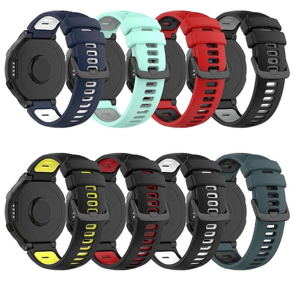 Silikoninen kellon ranneke Garmin Approach S20 -lingling -kellolle Black Grey