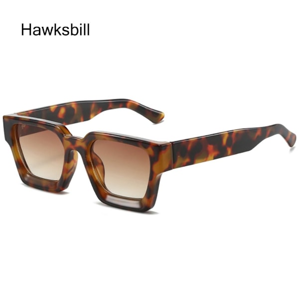 Högkvalitativa nya Retro fyrkantiga solglasögon Dam Herr Tjock Ram Chunky rektangulära solglasögon Hawksbill