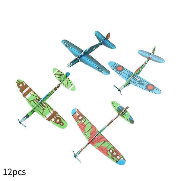 12 st/set Skumglidflygplan Leksak Flygande Glidflygplan Barn DIY Leksaker