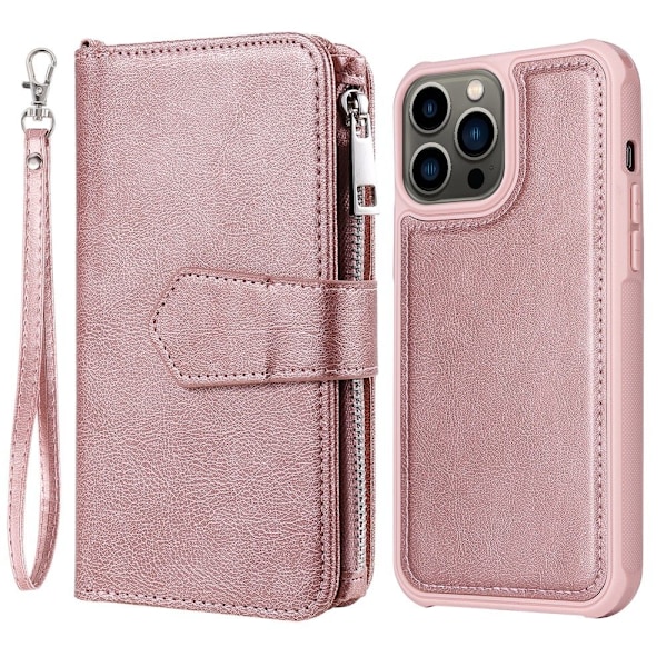 Högkvalitativt nytt iPhone 13 Pro Skal/Fodral 2i1 Magnet Multifunktionell Roséguld 120