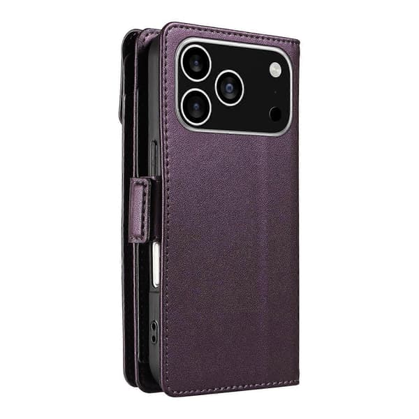 Multi Card Wallet Leather Phone Cas-lingling} Purple iPhone 17 Pro