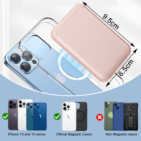 Högkvalitativt nytt kompatibelt med Apple 14 iPhone15 MagSafe plånbok magnetisk korthållare läder PU