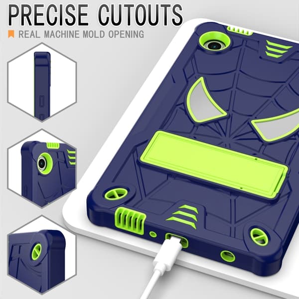 Spider Hybrid Silicone PC Protective Case Compatible with Samsung Galaxy Tab A9 Marin Gul Grön