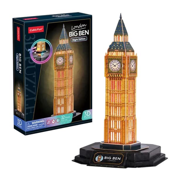 3D-palapeli - Big Ben LED | Rakennettava malli |