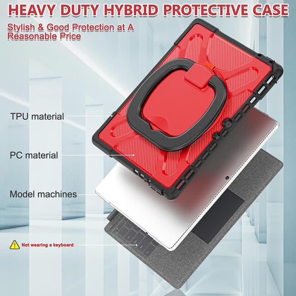 TPU + PC-fodral Kompatibelt med MicroSoft Surface Pro 8 Kompatibelt med MicroSoft Surface Pro 8 Red