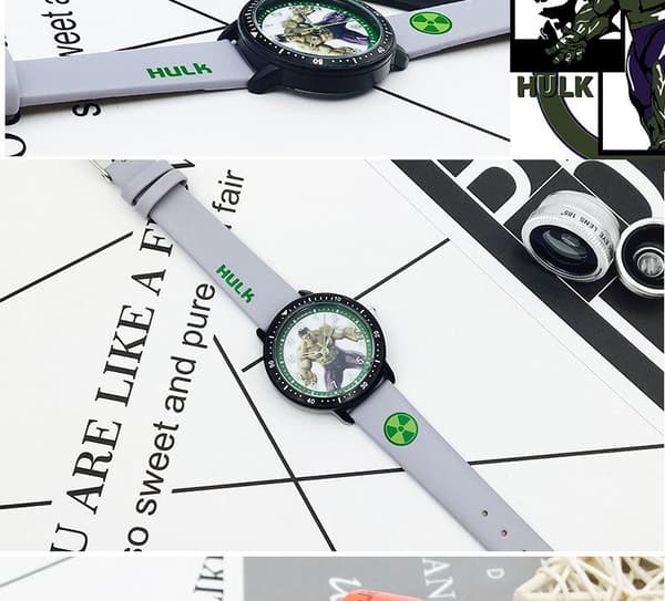Barnklocka grå Hulk analogt armbandsur plastrem klocka Hulken 150