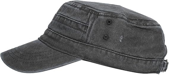Retro militærcaps for menn, militærcaps med brem, studentcaps i bomull.