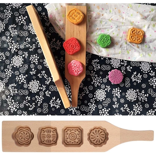 Cakepop-tillverkare Blommor i trä Plätzchen DIY Mooncake-formar