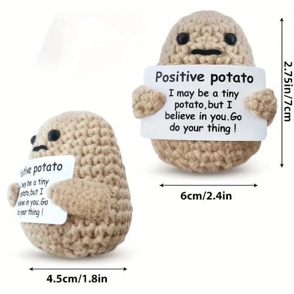 Högkvalitativ ny stil 1 st Mini Rolig Positiv Potatis, Söt Ull Virkad Stickad Potatisleksak