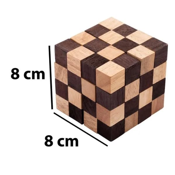 Träpussel - Expertnivå - 1 styck - 8 cm per sida Trä