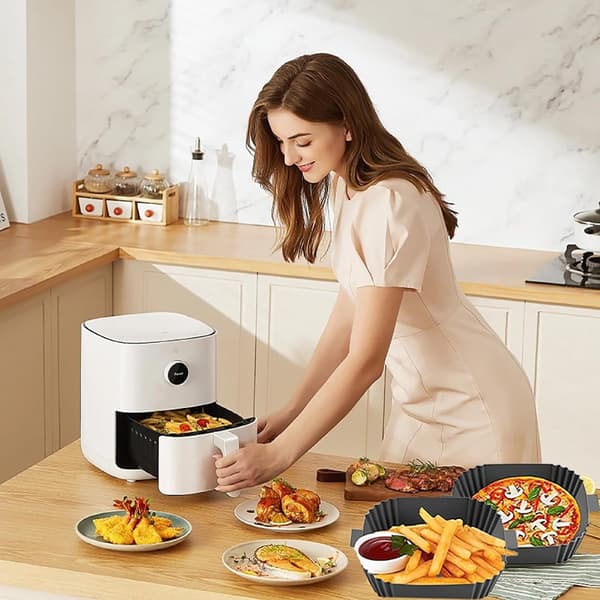 Silikone bageform til airfryer, 2-pak, 20 cm firkantet, erstatning for bagepapir