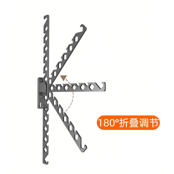 Foldable Drying Rack without Drilling for Balconies, Hidden Telescopic Rod, Wall-Mounted Drying Rack for Bathrooms.