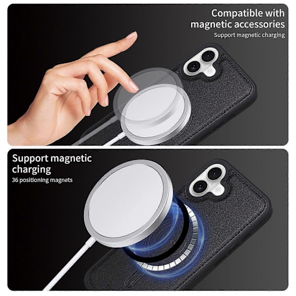 Kompatibel med iPhone 16 Plus Mobilskal - lingling} Multicolor Black