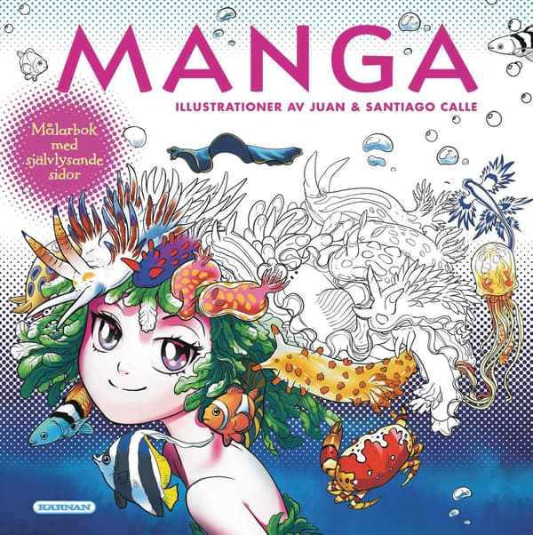 Manga Malebok med Selvlysende Sider multifärg multicolor