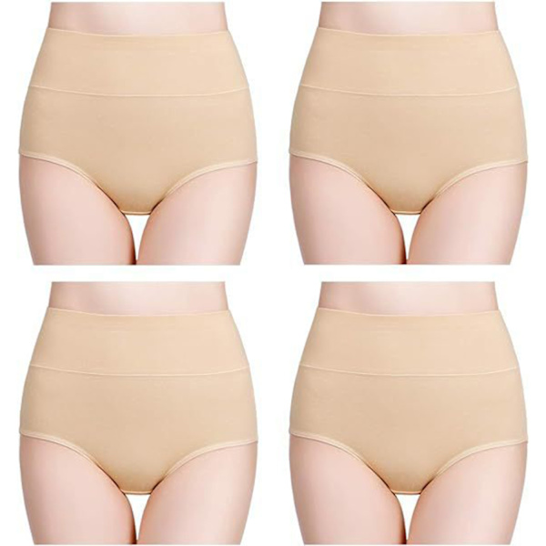 Nya högmidjade trosor (5-pack) Beige Beige L
