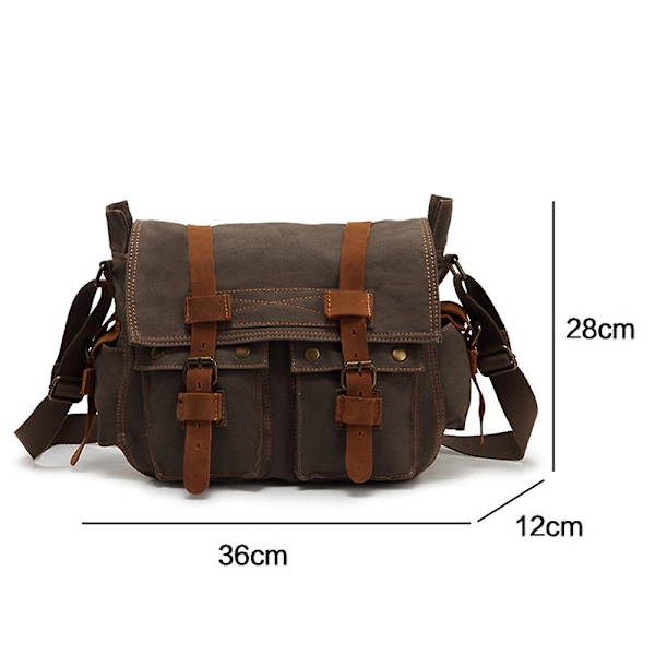 (Pääsiäisen Erikoistarjous) Korkealaatuinen Miesten Kangas Olkalaukku Crossbody-laukku Miesten Vapaa-ajan Laukku Miesten Laukku Vihreä